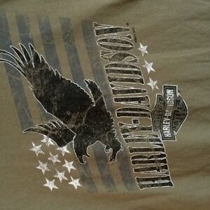 Harley-Davidson OD Green Short Sleeve Eagle Tee Shirt Mens Large